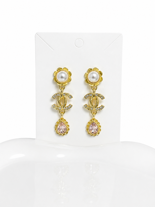 Pearl Blossom Drop Earrings