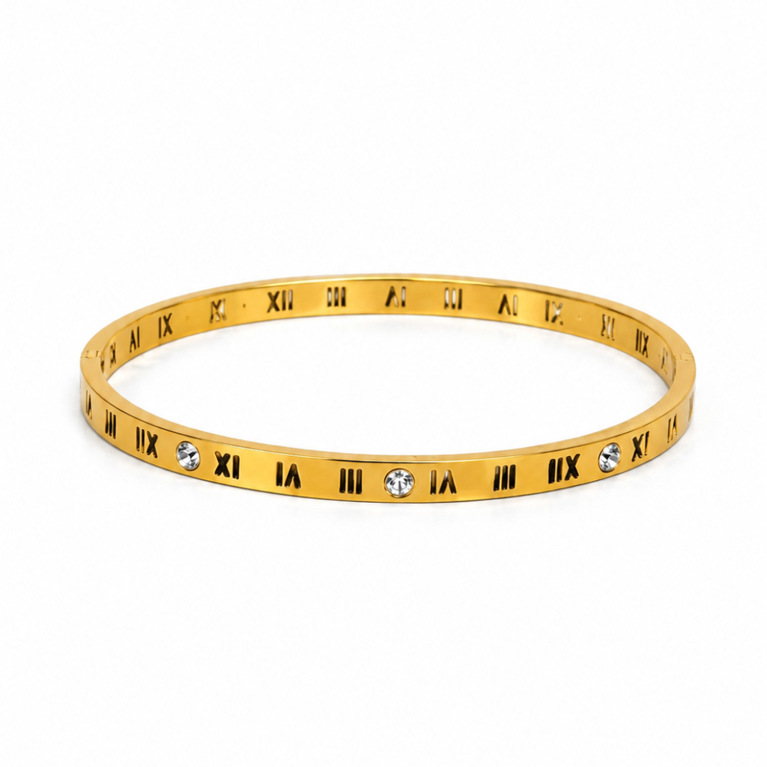 Crystal Roman Numeral Bangle