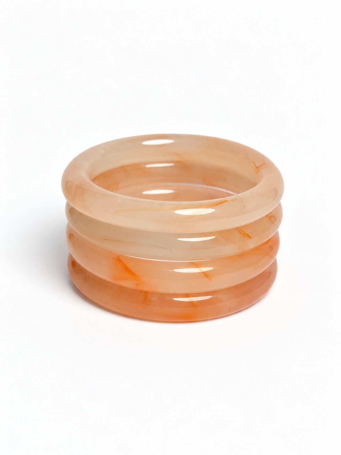 Peach Swirl Glass Bangle