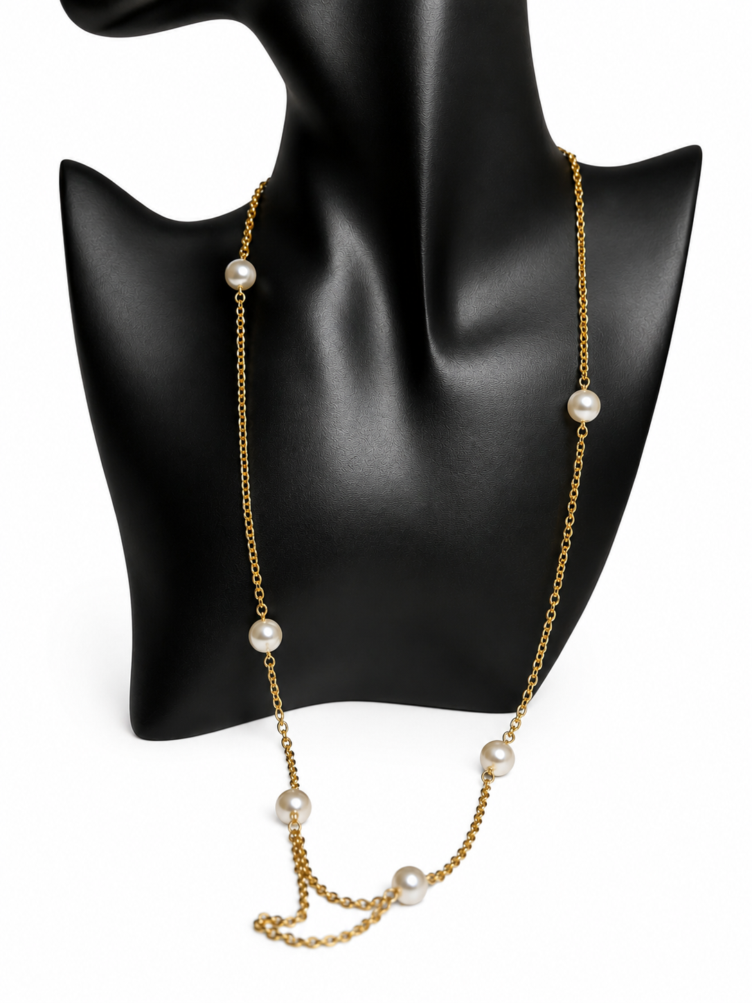 Golden Pearl Station Necklace