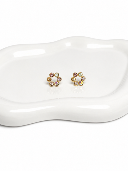 Aurora Crystal Bloom Stud Earrings
