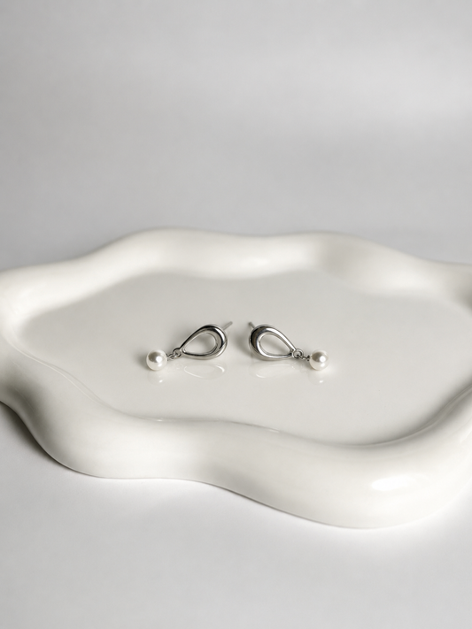 The Pearl Drop Loop Earrings