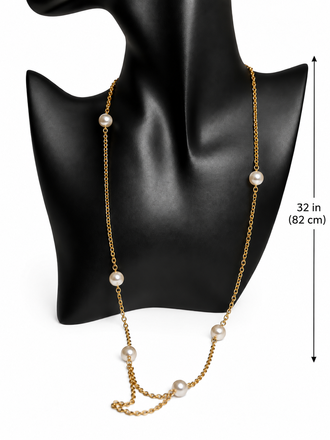 Golden Pearl Station Necklace